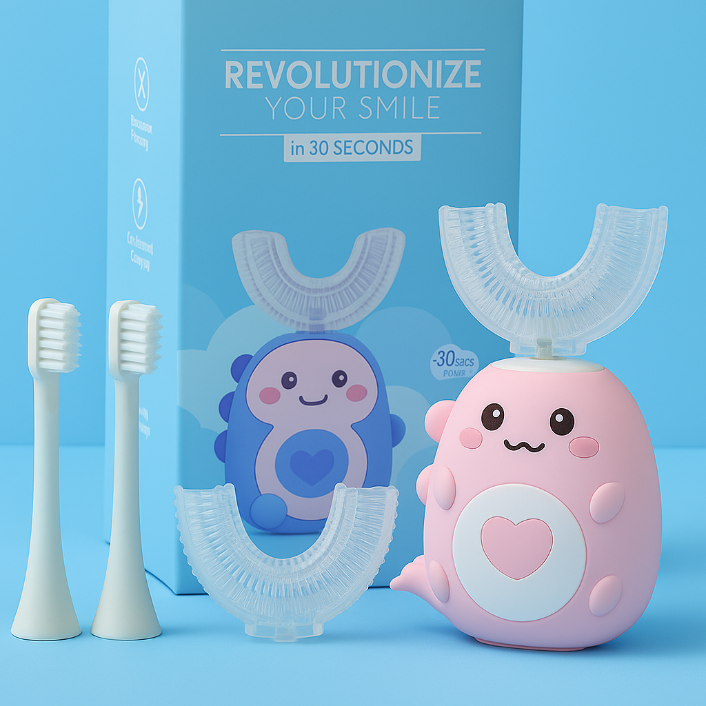 Brosse à dents électrique en forme de U pour enfants